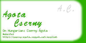 agota cserny business card